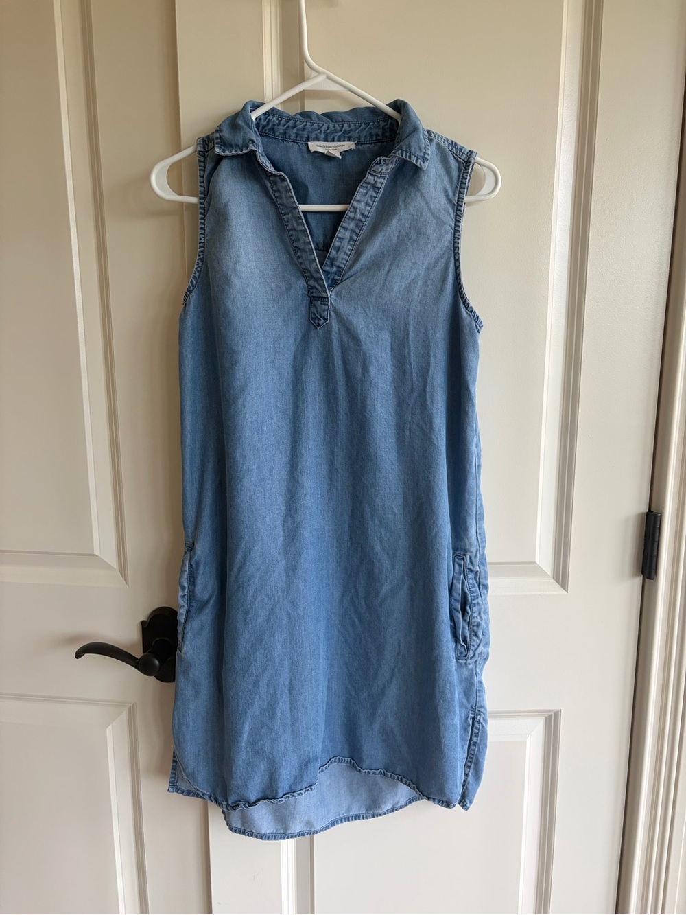 Beachlunchlounge Light Blue Chambray Sleeveless Tunic Dress Size SP